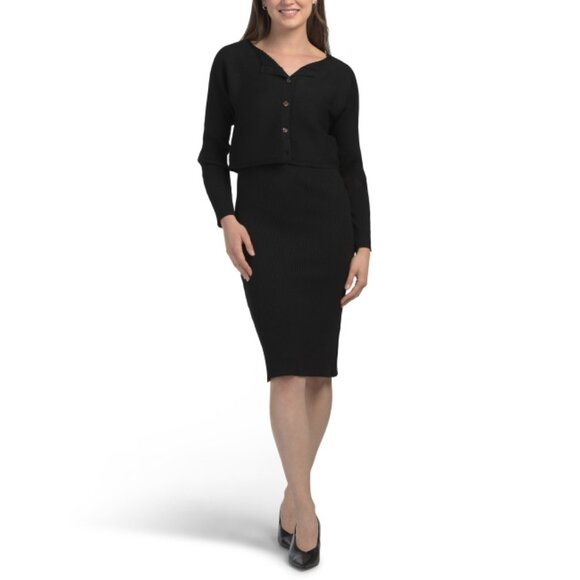 CYRUS Black 2pc Sweater Dress Set - Picture 1 of 2